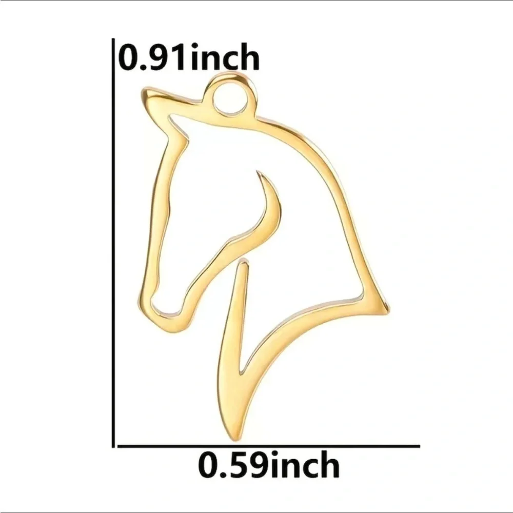 3/$25 Stainless Steel Horse Head Silhouette Silver Tone Necklace
